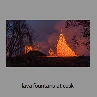 lava fountains at dusk